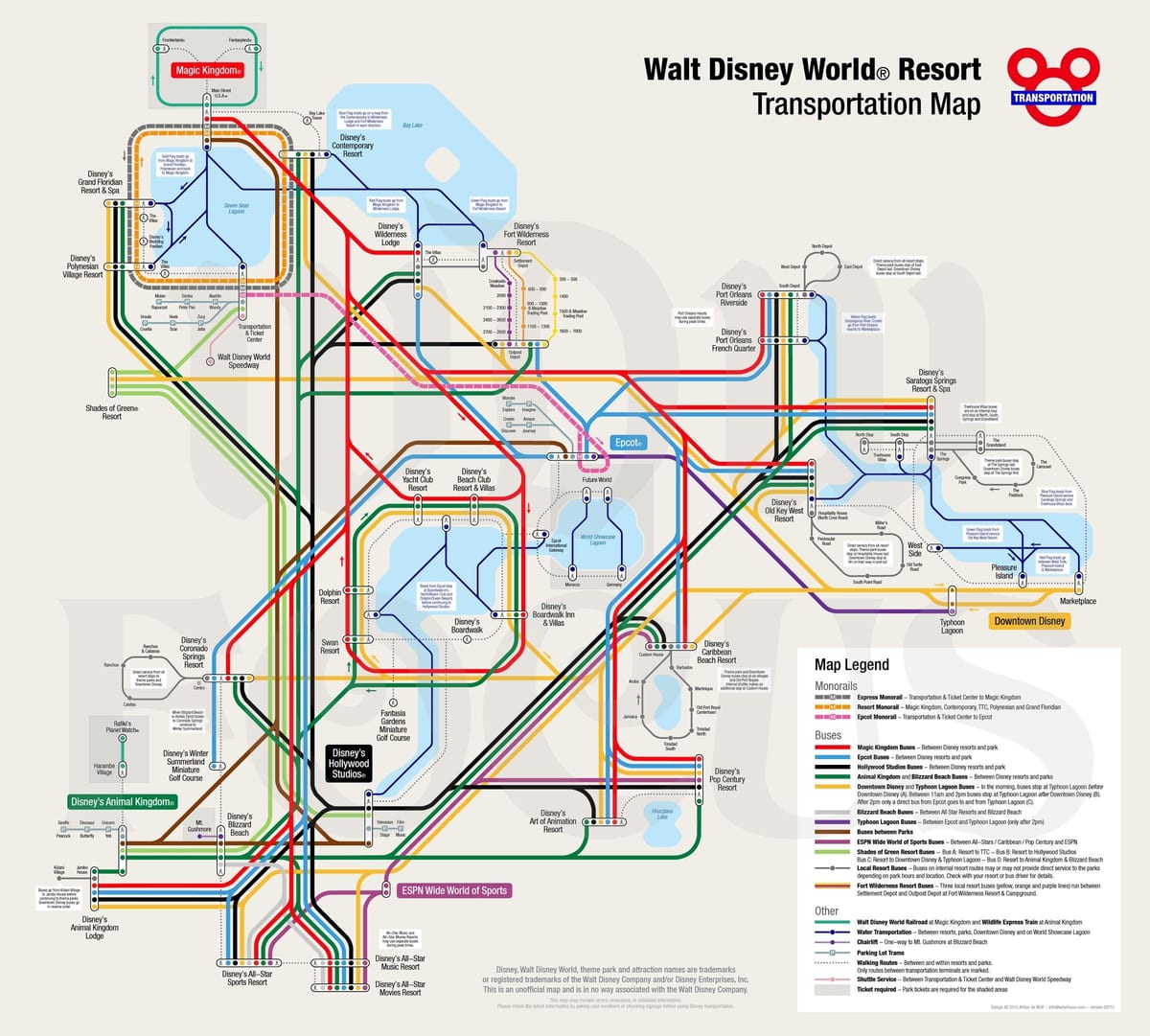 Walt Disney World monorail газрын зураг