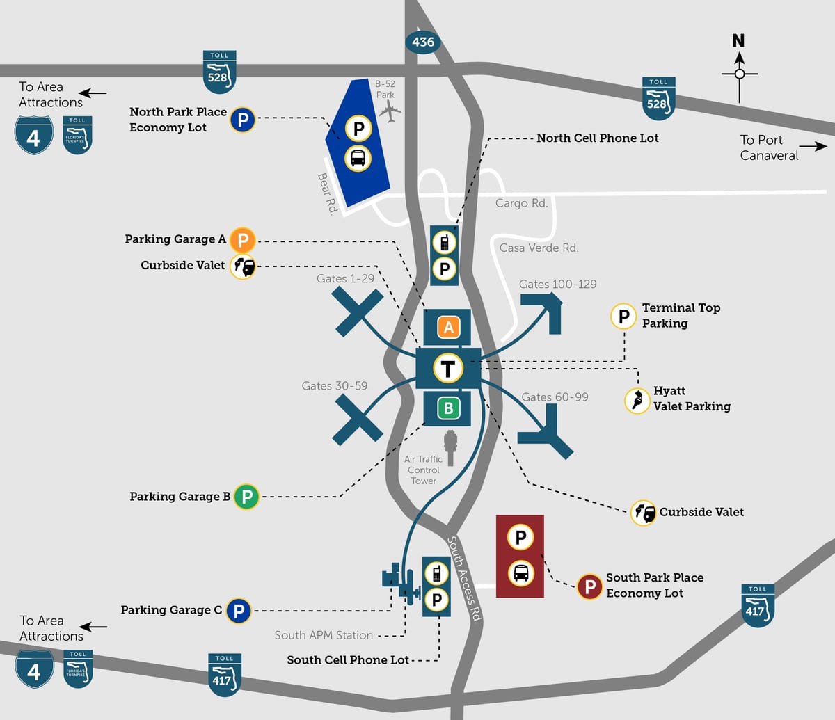 Орландо MCO газрын зураг